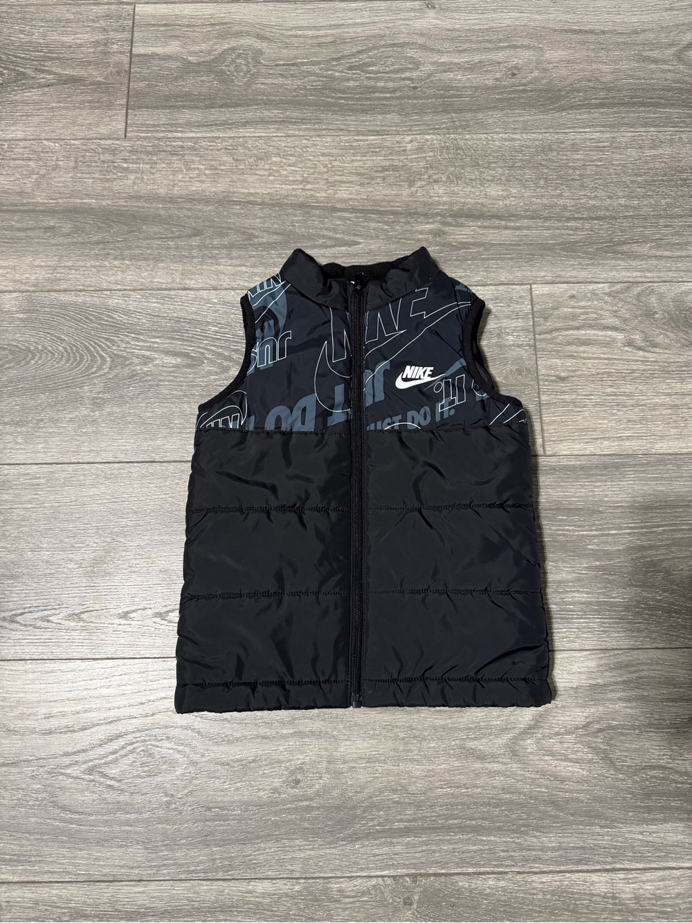 Nike Kids Black and Dark Gray Puffer Vest